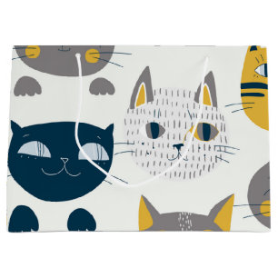 Cat pattern large gift bag