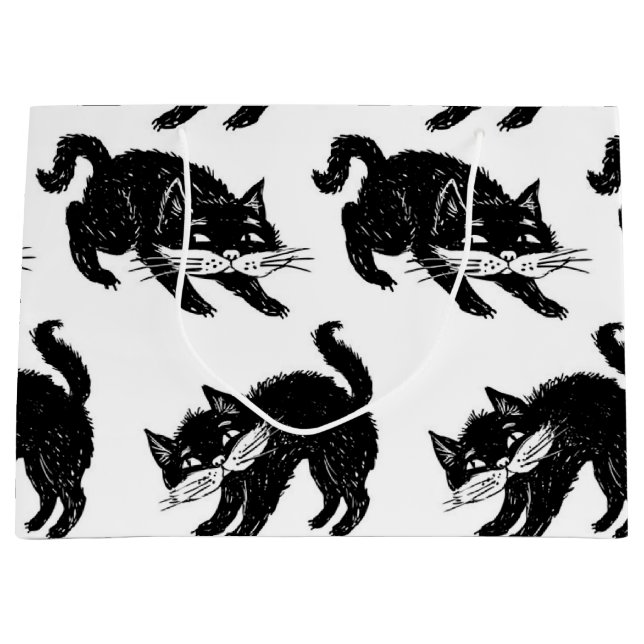 Cat pattern large gift bag (Front)