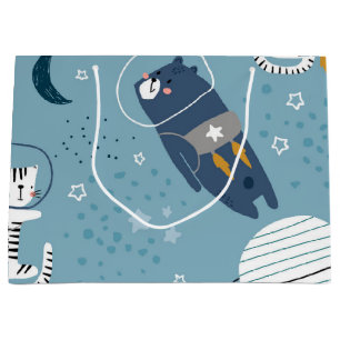 Cat pattern large gift bag