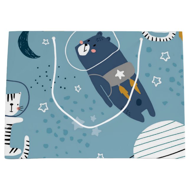 Cat pattern large gift bag (Front)