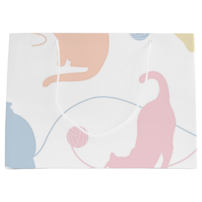 Cat pattern large gift bag (Front)