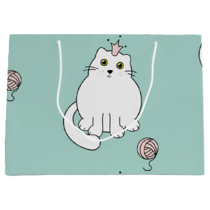 Cat pattern large gift bag