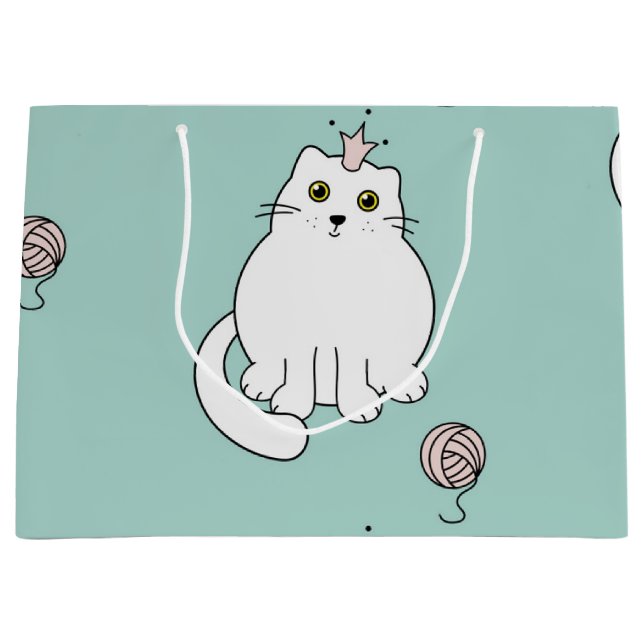 Cat pattern large gift bag (Front)