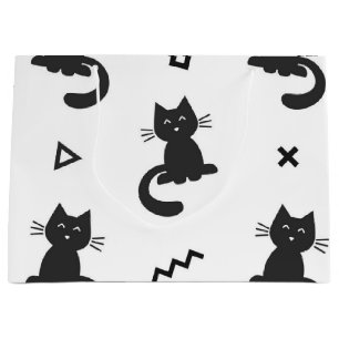 Cat pattern large gift bag