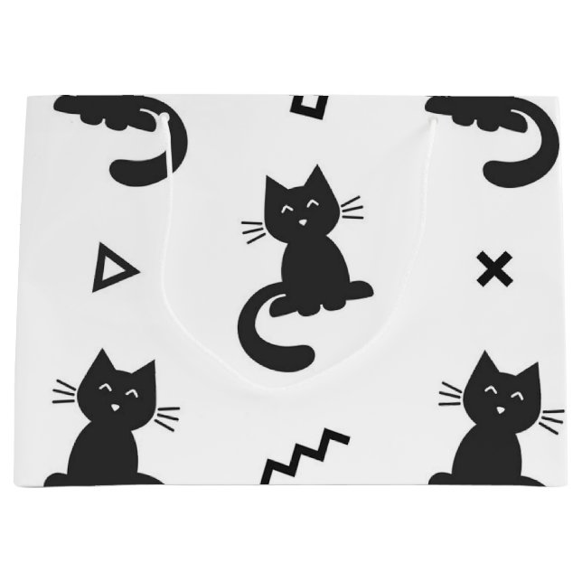 Cat pattern large gift bag (Front)
