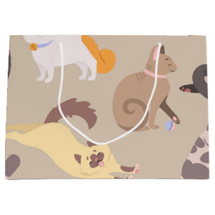 Cat pattern large gift bag