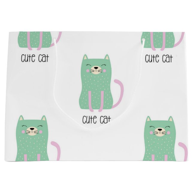 Cat pattern large gift bag (Front)