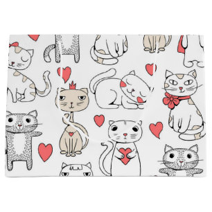 Cat pattern large gift bag