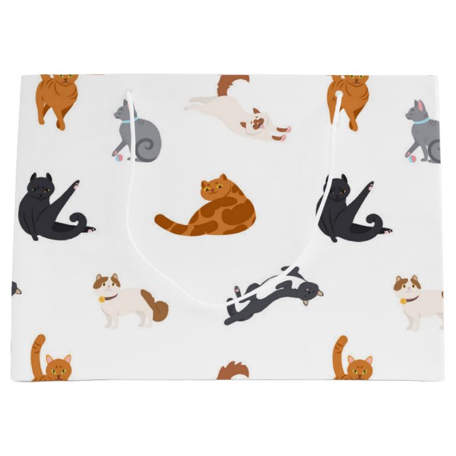 Cat pattern large gift bag (Front)
