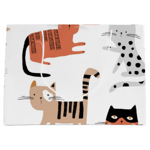 Cat pattern large gift bag