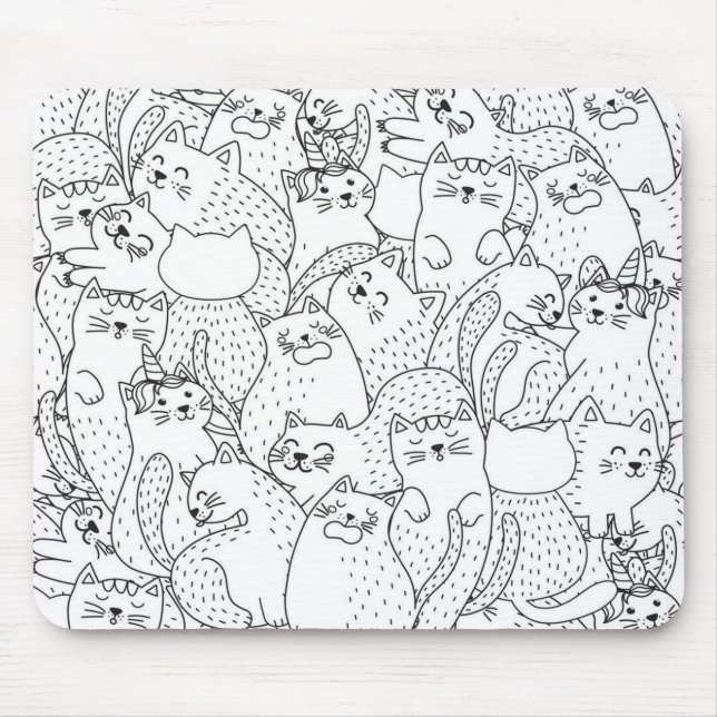 Cat pattern mouse pad (Front)