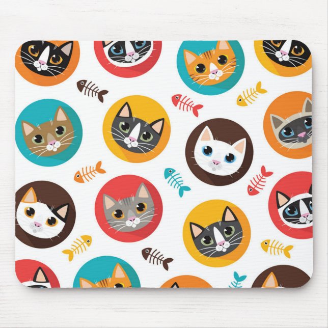 Cat pattern mouse pad (Front)