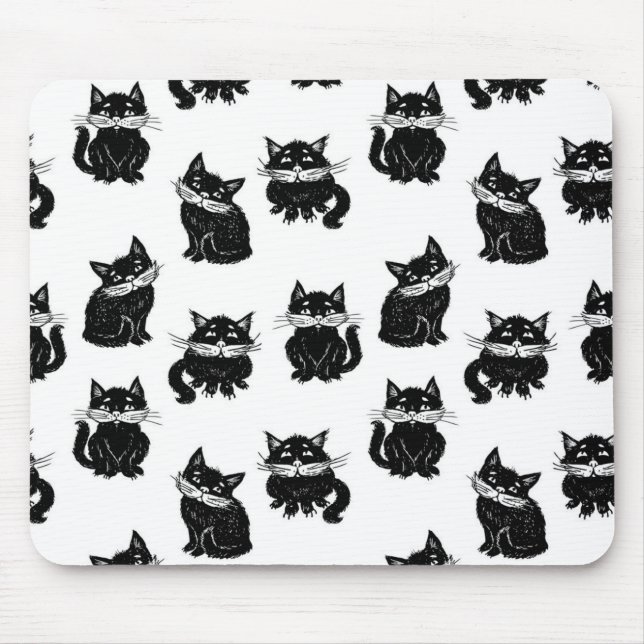 Cat pattern mouse pad (Front)