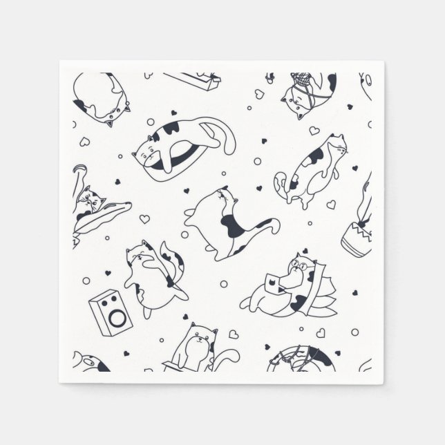 Cat pattern napkin (Front)