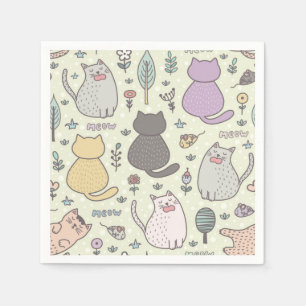 Cat pattern napkin