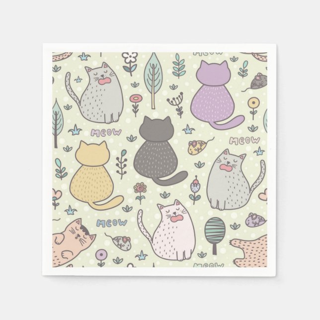 Cat pattern napkin (Front)