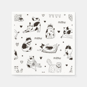 Cat pattern napkin