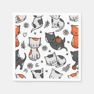 Cat pattern napkin