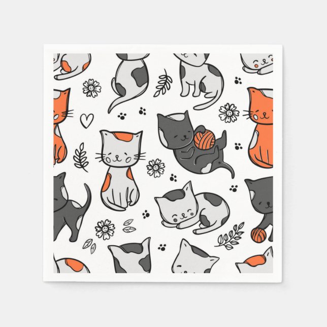Cat pattern napkin (Front)