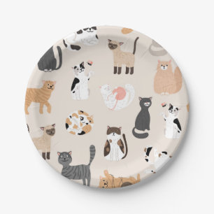 Cat pattern paper plate