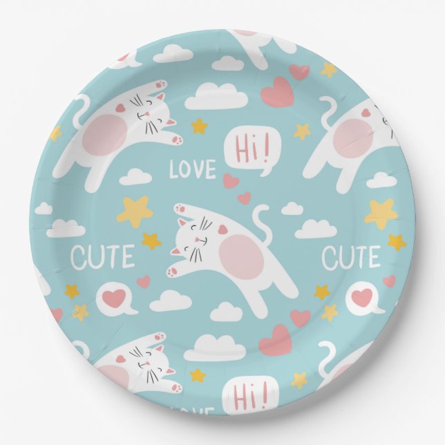 Cat Pattern Paper Plate (Front)