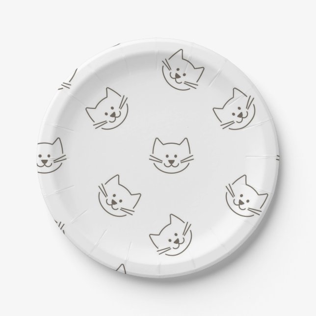 Cat pattern paper plate (Front)
