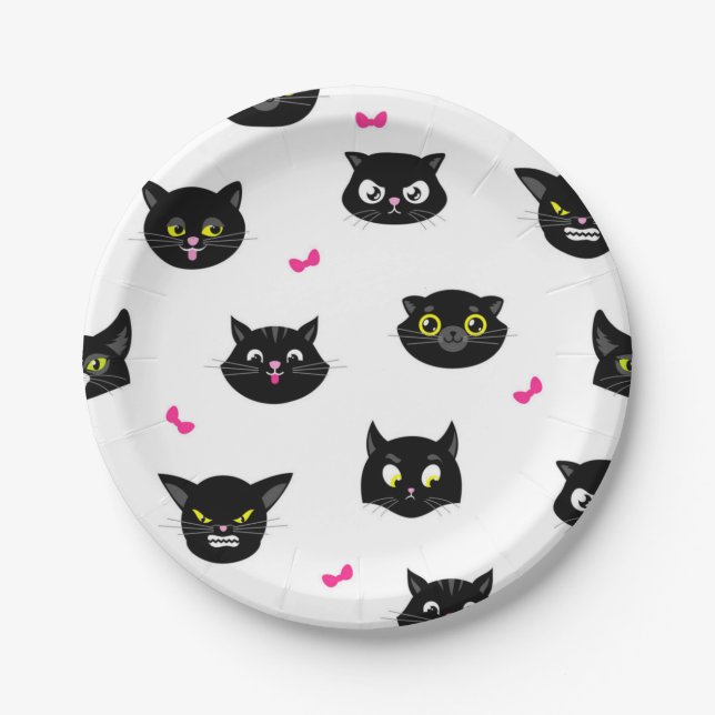 Cat pattern paper plate (Front)