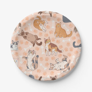 Cat pattern paper plate