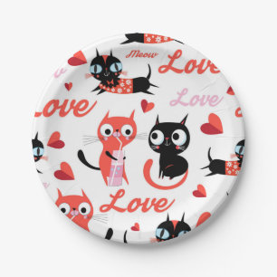 Cat pattern paper plate