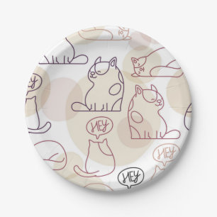 Cat pattern paper plate