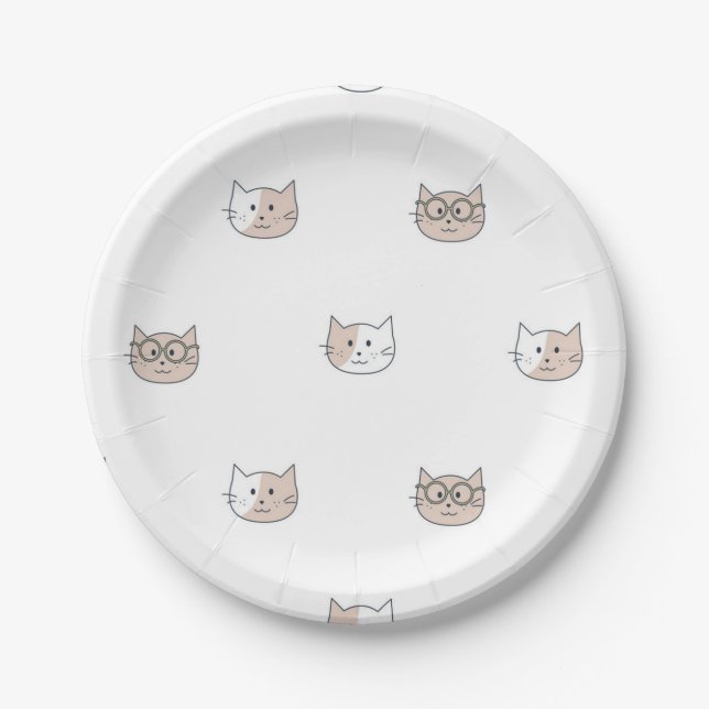 Cat pattern paper plate (Front)