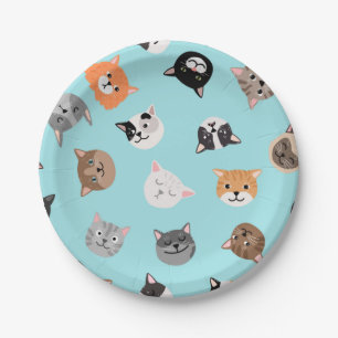 Cat pattern paper plate