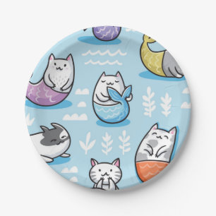 Cat pattern paper plate