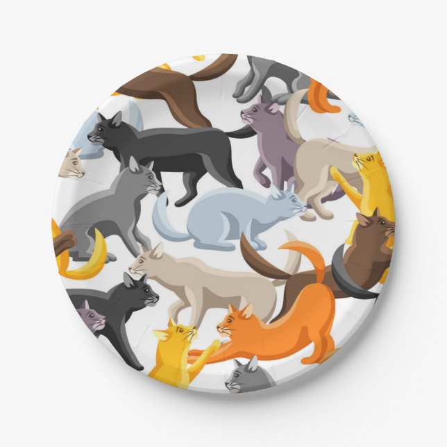 Cat pattern paper plate (Front)