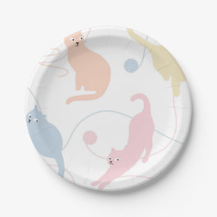 Cat pattern paper plate