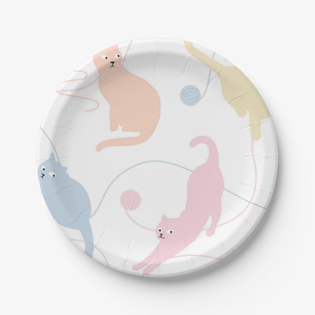 Cat pattern paper plate (Front)