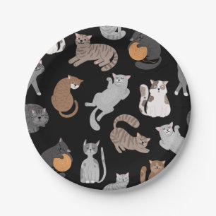 Cat pattern paper plate