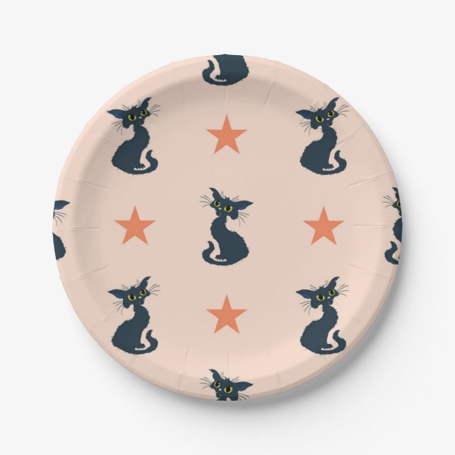 Cat pattern paper plate (Front)