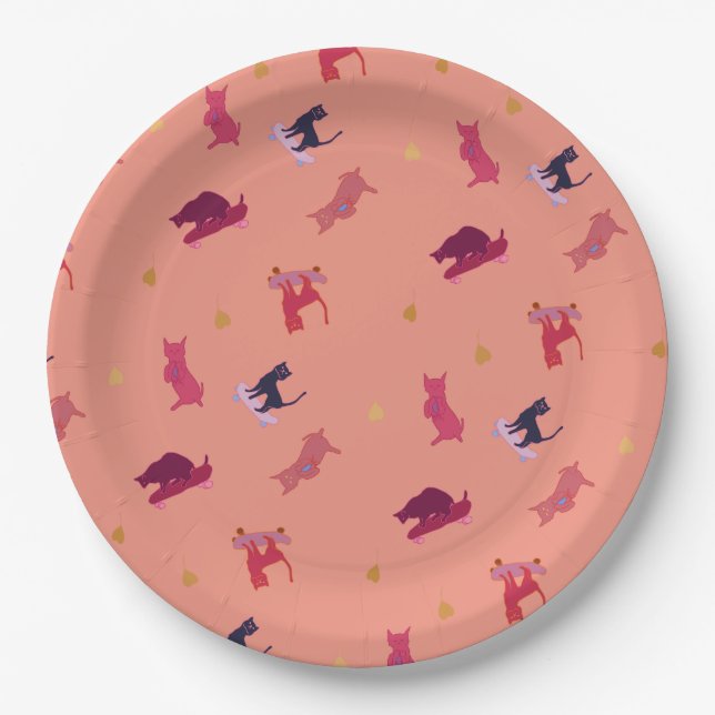 Cat Pattern Paper Plate (Front)