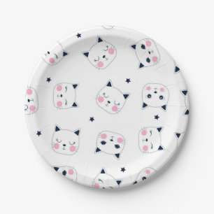 Cat pattern paper plate