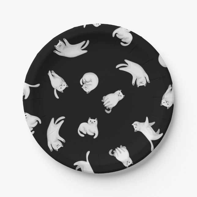 Cat pattern paper plate (Front)