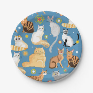 Cat pattern paper plate