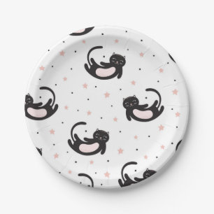 Cat pattern paper plate