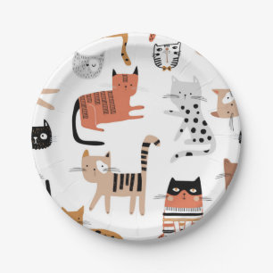 Cat pattern paper plate