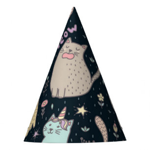 Cat pattern party hat