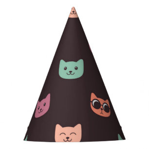 Cat pattern party hat