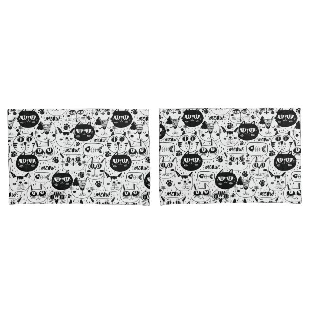 Cat Pattern Pillowcase (Front-Set)