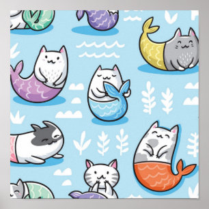 Cat pattern poster