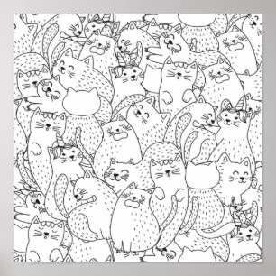 Cat pattern poster
