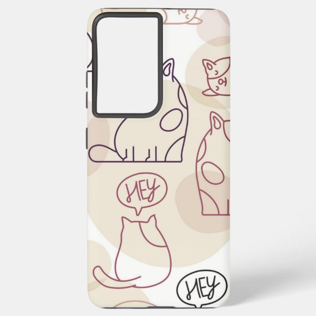 Cat pattern samsung galaxy s21 ultra case (Back)